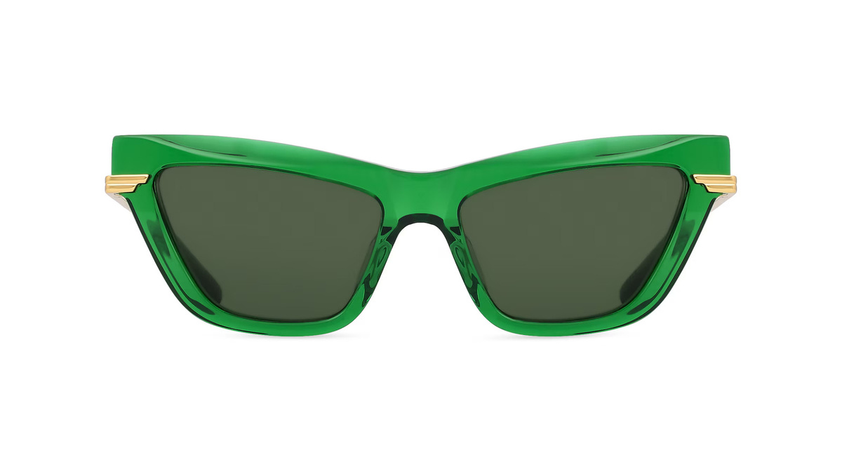Bottega Veneta BV1241S Sonnenbrille Cat Eye, Vollrand, Acetat, grün, transparent, Damen - Bild 1