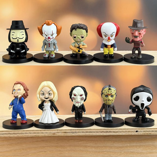 Bandai Chucky Freddy Joker Jason Actionfiguren Spielzeugmodelle, 10-teiliges Set - Bild 1
