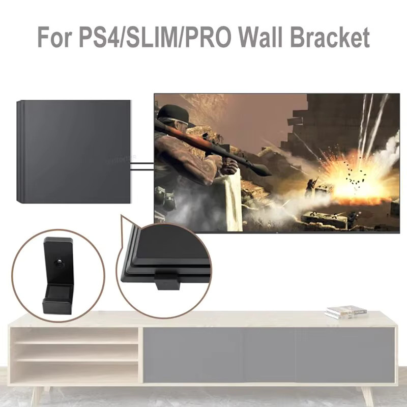TECTINTER 3er Set Wandhalterung für PS4, PS4 Pro und PS4 Slim in Schwarz - Bild 3