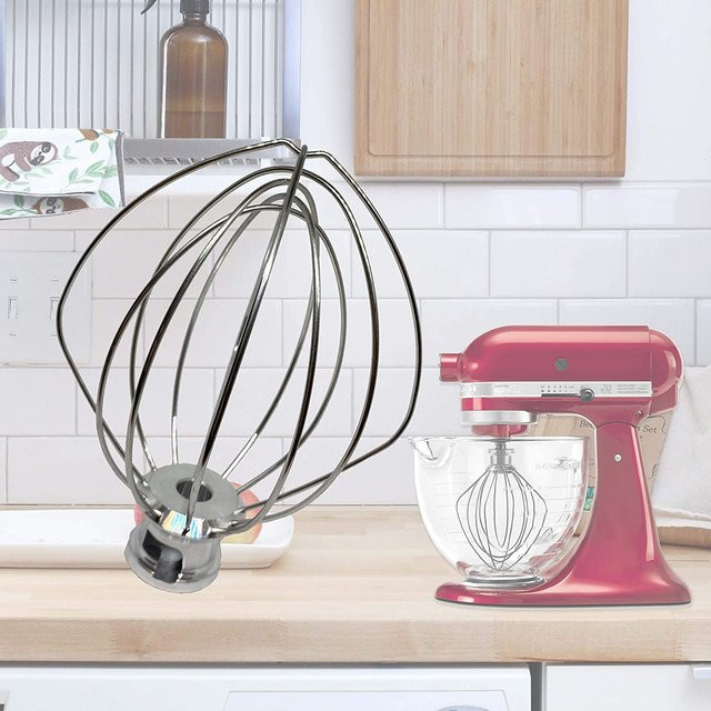 KitchenAid Edelstahl-Drahtschneebesen als elektrisches Mixer-Zubehör für den K45WW Standmixer in Silber - Bild 1