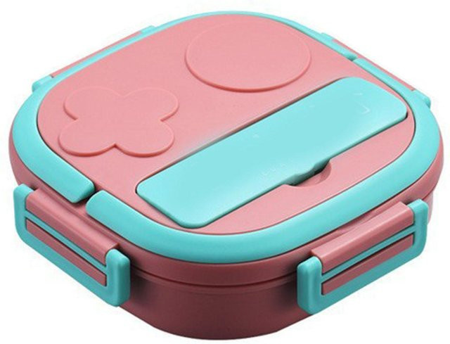 CosyHome Lunchbox aus Edelstahl mit Trennfächern und Auslaufschutz in Pink - Bild 1