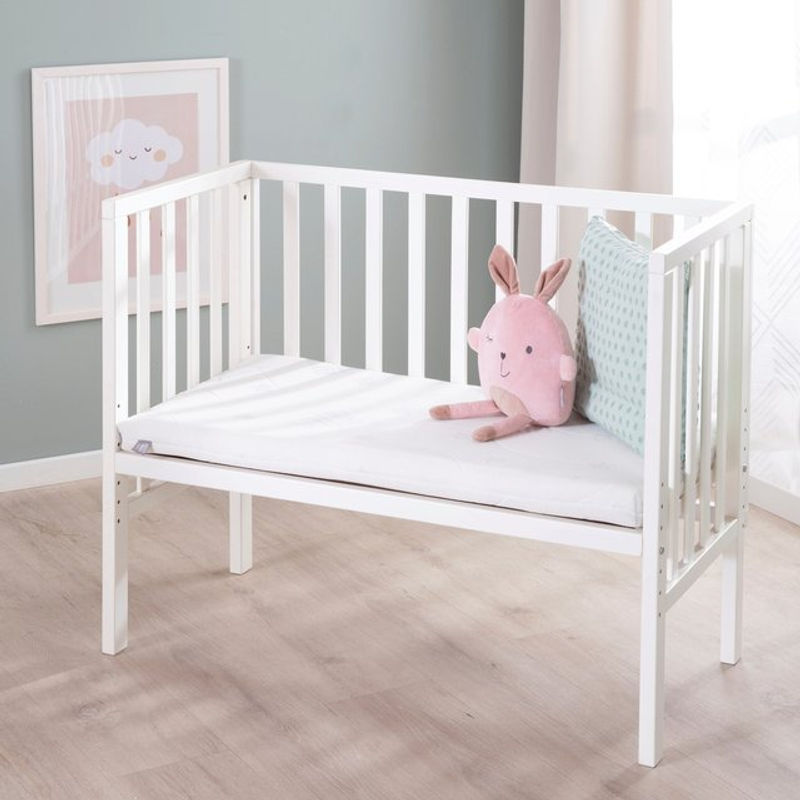Roba Beistellbett 2in1 safe asleep mit Barriere und Matratze aus Holz in Weiß - Bild 4