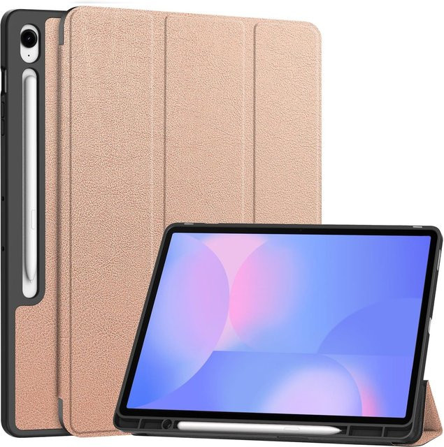 Samsung Galaxy Tab S10 FE Plus 3-in-1 Smart Case Hülle mit Wake Up Funktion in Rose Gold - Bild 1