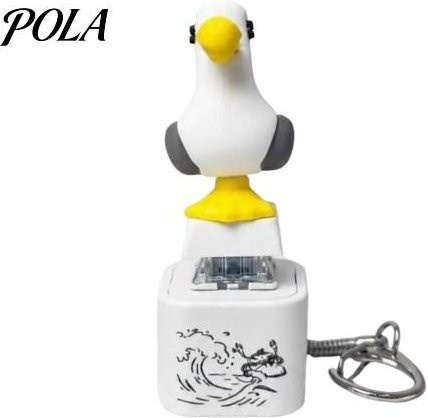 Zoeneed Schlüsselanhänger Möwenfrosch Geräuschknopf, LED-Licht, Grau, Unisex - Bild 1