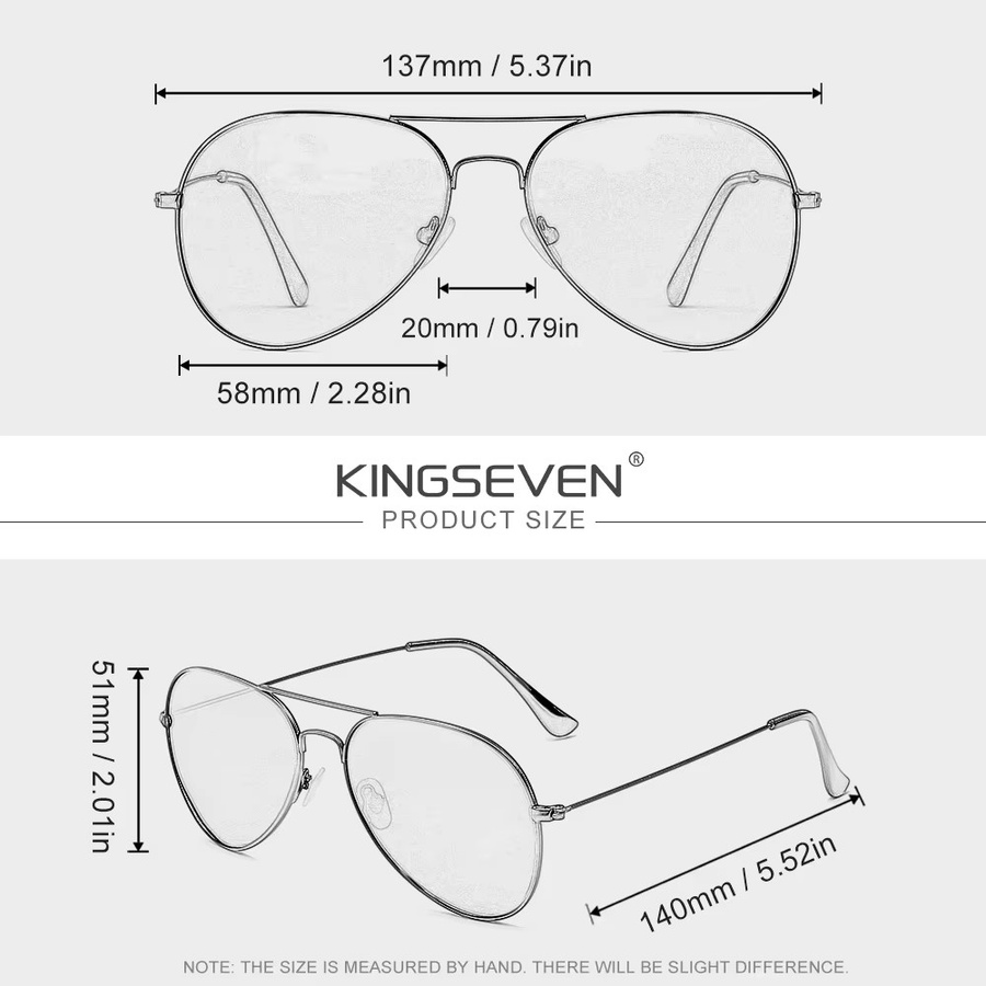 KINGSEVEN Sonnenbrille Aviator, Vollrand, Metall, Unisex, polarisiert - Bild 2