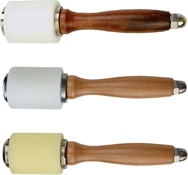 Lederhammer mit Holzgriff für Lederhandwerk und DIY-Stempelarbeiten in Mehrfarben - Bild 1