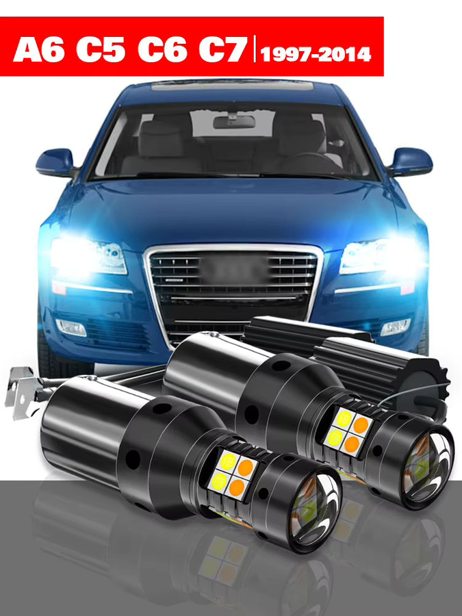 LECIBUBI LED Dual Modus Blinker und Tagfahrlicht DRL Set in Schwarz für Audi A6 C5 C6 C7 1997-2014, 2 Stück - Bild 6