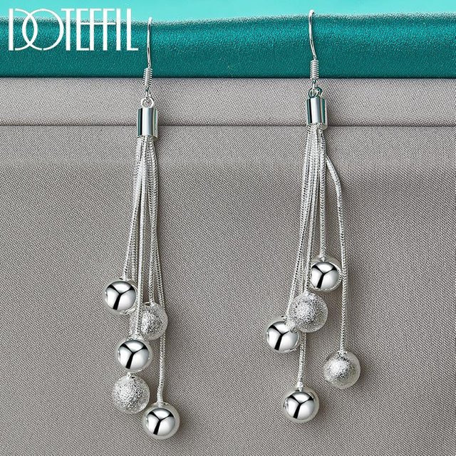 Doteffil Ohrringe 925 Silber, Perle, Damen, grau - Bild 1