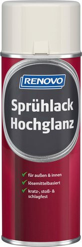 RENOVO Sprühlack Reinweiß RAL 9010 Hochglänzend 400 ml - Bild 1
