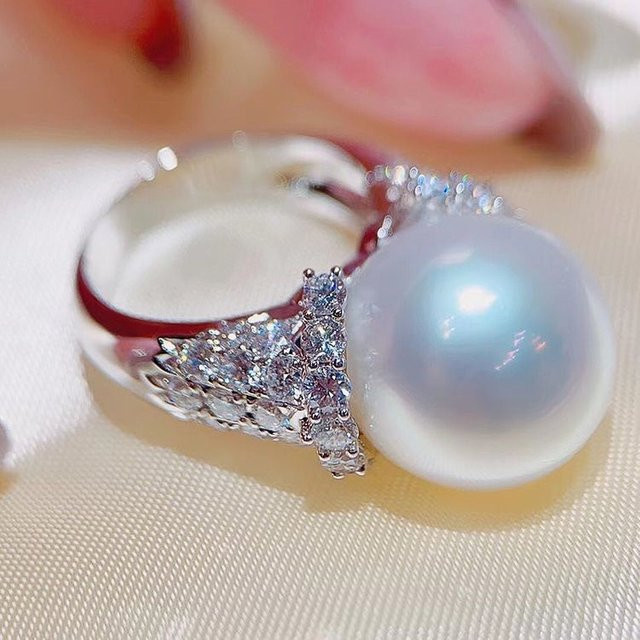 Huitan Ring, Silber, Zirkonia, Perle, Damen - Bild 1