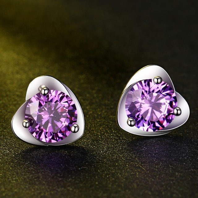Lucky Star Jewelry Ohrstecker 925 Silber, Zirkonia, Herzförmig, Unisex - Bild 1