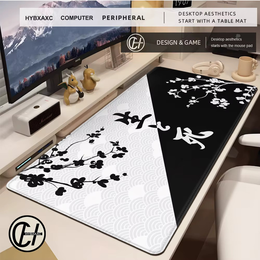 HYBXAXC Mauspad Flower Life Death Art in Multicolour, großes E-Sport-Tischpad aus Naturkautschuk, rutschfestes PC-Tastaturpad für Büro und Schreibtisch - Bild 2