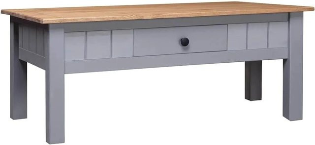 vidaXL Couchtisch aus Massivholz Panama-Kiefer in Grau, B/T/H: 100 x 60 x 43,5 cm - Bild 1