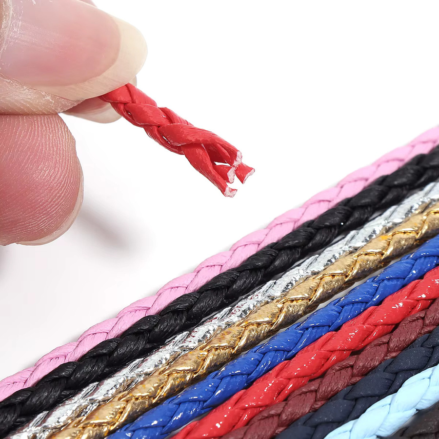 Louleur Lederband, geflochten, 3 mm, bunt, 10 Yards - Bild 5