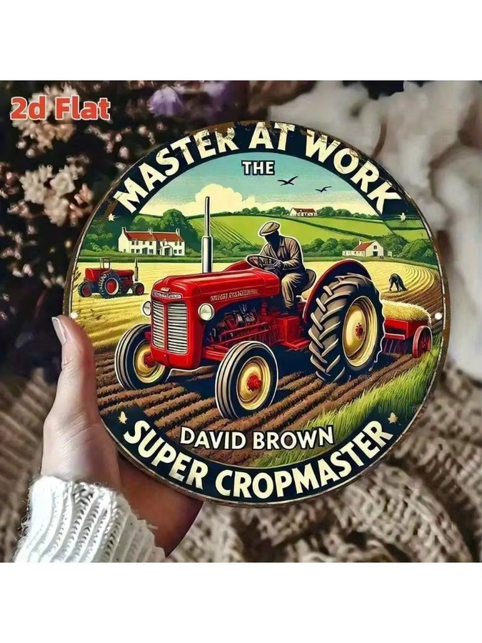 CIFBUY Vintage Traktor Metallschild Rustikale Retro-Wanddekoration Multicolor B/H: 20,32 x 20,32 cm - Bild 4