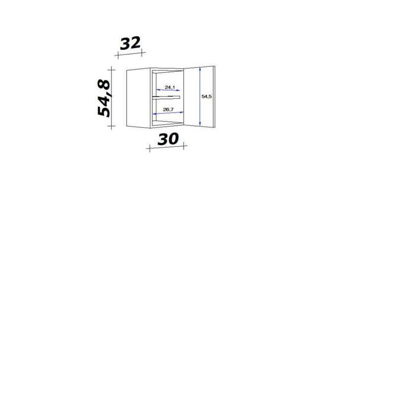 Flex-Well Küchen-Oberschrank Valero Hochglanz Weiß und Sonoma Eiche B/H/T: 30 x 55 x 32 cm - Bild 2