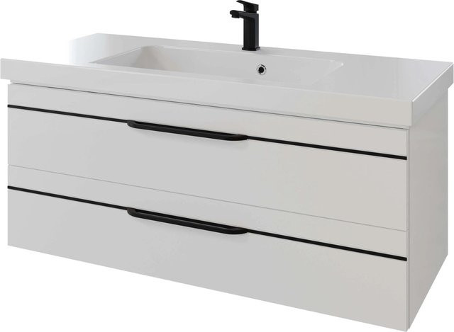 Pelipal Waschbeckenunterschrank Quantum 05 in Weiß Hochglanz, Breite: 119 cm - Bild 1