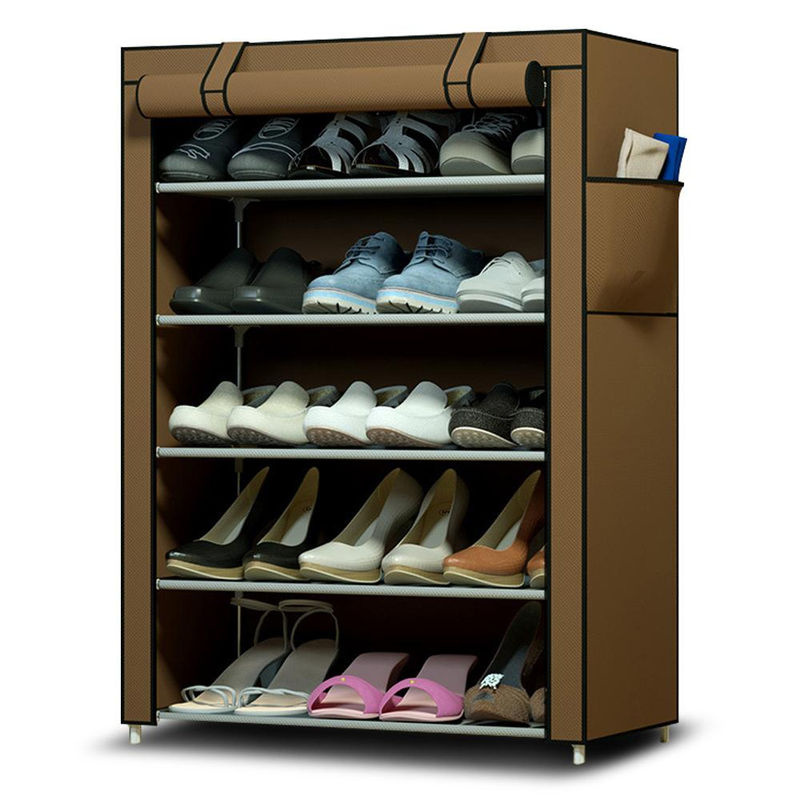 TOMTOP JMS Schuhregal aus Stahlrohr in Kaffeebraun - Bild 5