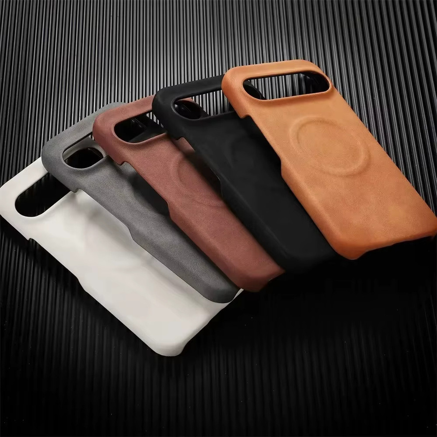 Shin Feel Rahmenlose Schafsleder-Magnet-Hülle für Google Pixel 11 Pro XL 10 9 8 A, Hartschale für MagSafe kabelloses Laden, Weiß - Bild 2