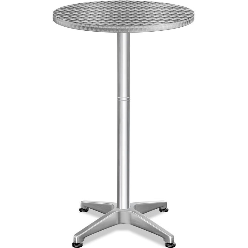 Casaria Stehtisch aus Aluminium in Silber, höhenverstellbar, Durchmesser: 60 cm - Bild 2