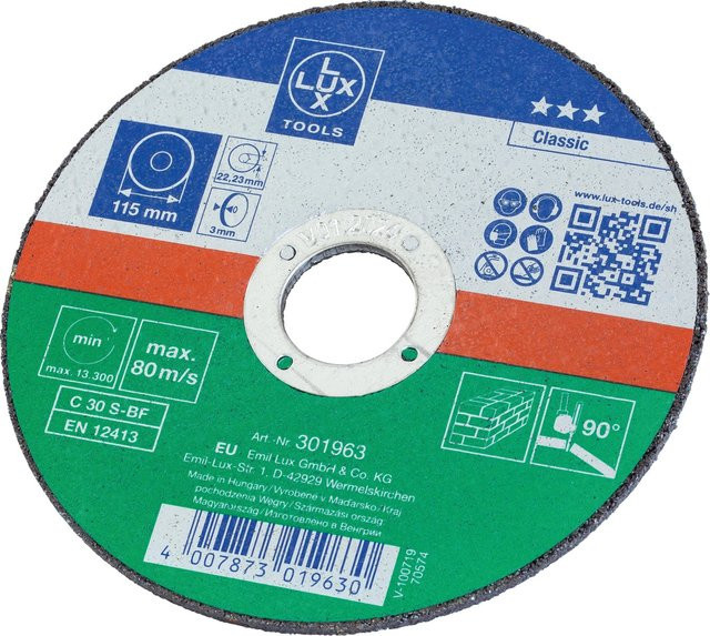 LUX-TOOLS Gewebe-Trennscheibe Classic für Stein Ø 115 mm - Bild 1