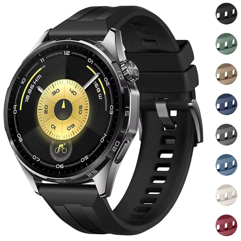 Huawei Uhrenarmband Silikon, 22 mm, Schwarz, Unisex - Bild 1