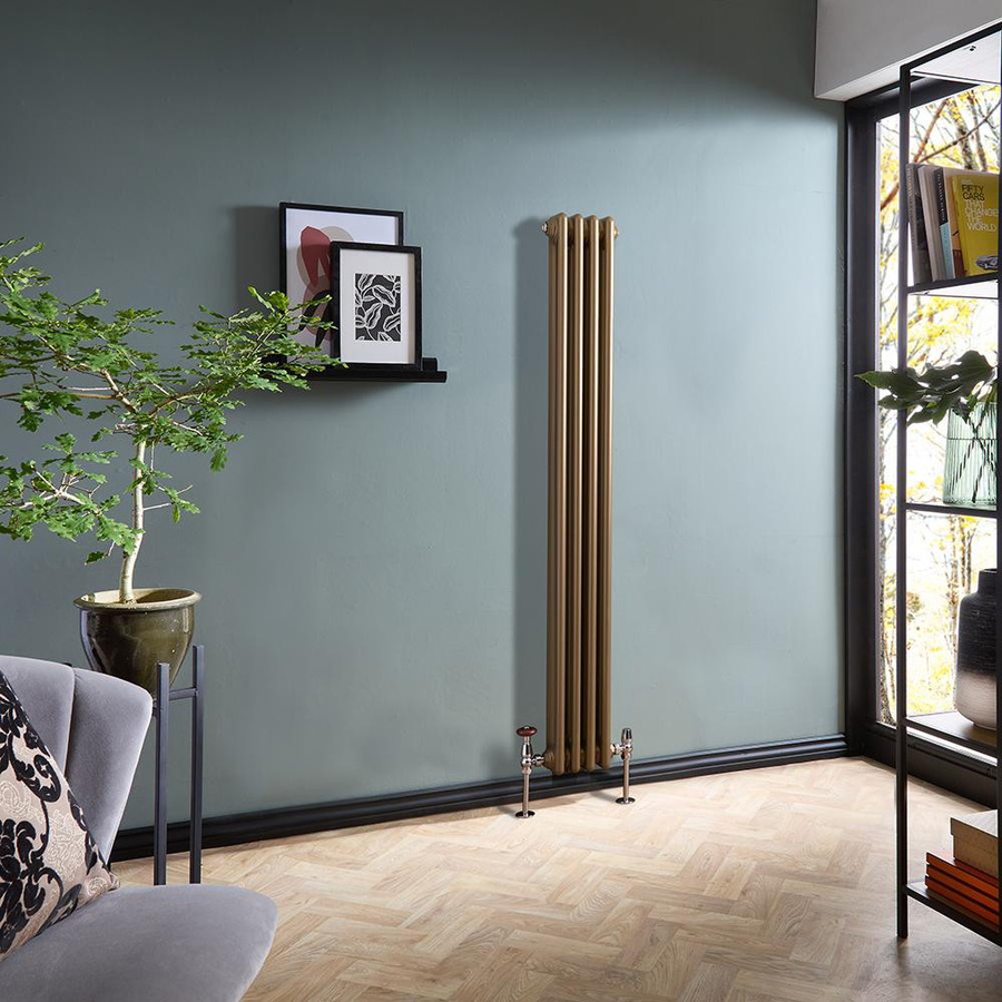 Hudson Reed Gliederheizkörper Regent, 2-säulig, Vertikal, Farbe: Braun, Höhe: 150 cm, Breite: 20 cm - Bild 1