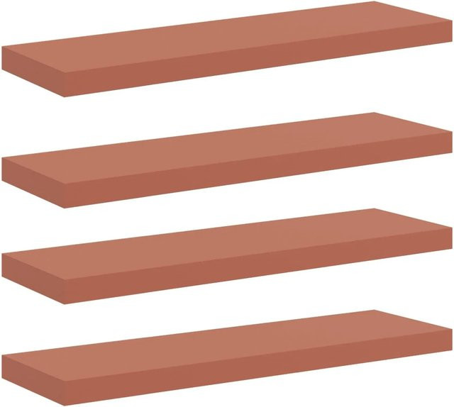 vidaXL Wandregal Set 4 Stück Rot, Wandmontage aus MDF, B/T/H: 90 x 23,5 x 4 cm - Bild 1