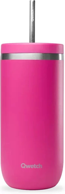 Isolierbecher aus Edelstahl von Qwetch in Pink - Bild 1