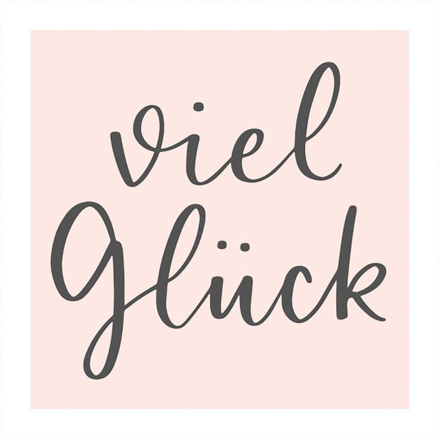 May&Berry Stempel viel Glück in Nude und Rosa aus Holz, B/B/H: 4,5 x 4,5 cm - Bild 1