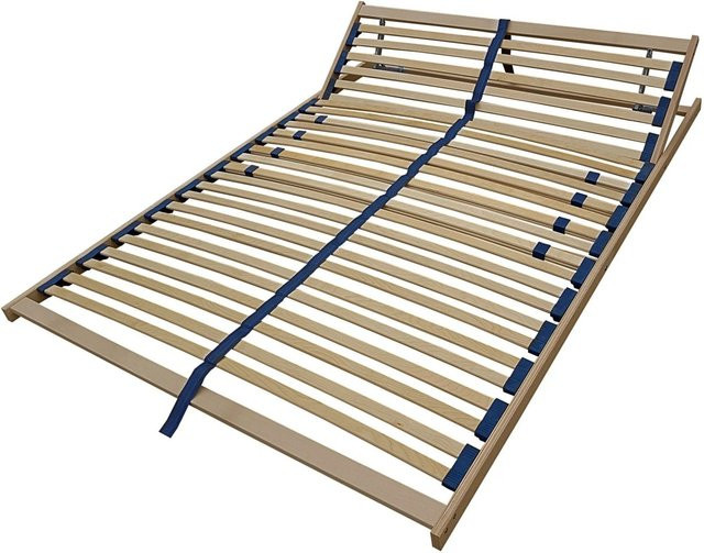 Erst-Holz Federholzrahmen Lattenrost aus Birke mit verstellbarem Kopfteil, Farbe: Braun, B/T/H: 138,5 x 190 cm - Bild 1