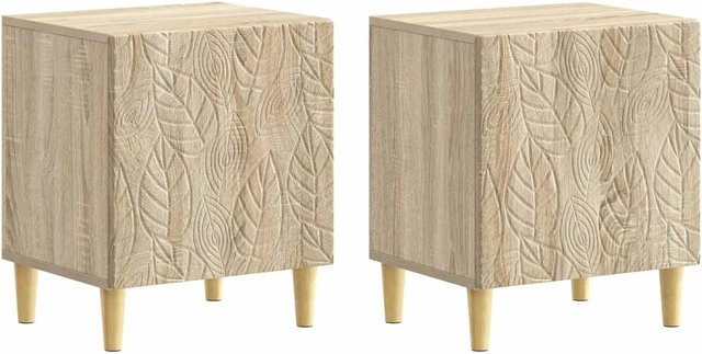 vidaXL Nachttisch Set 2 Stück Sonoma-Eiche, modern, B/T/H: 43 x 34,5 x 50 cm - Bild 1