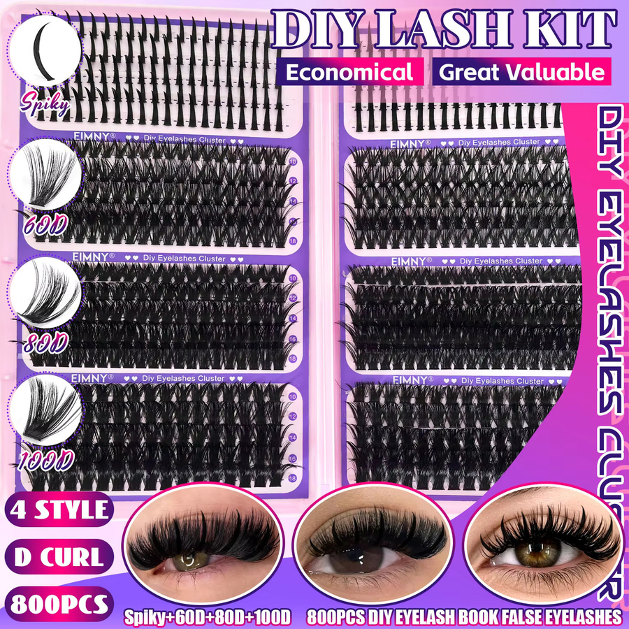 Eimny Wimpernbuch mit Spikes, Black, Unisex, Natürlich - Bild 3