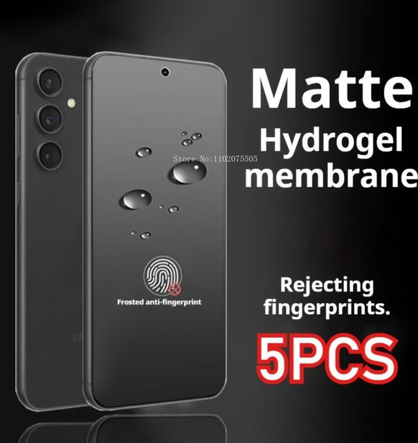 5 Stück matte Hydrogelfolie für Samsung Galaxy S23 Ultra S24 Plus S25 Ultra S24 Ultra S25 Plus S23 FE S21 S22 Plus mit Anti-Fingerabdruck-Schutz - Bild 1