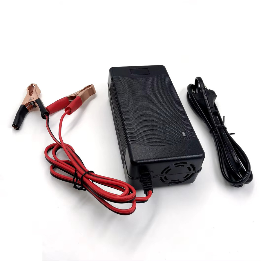 Jnenconn 14,6 V 10A Ladegerät für 12V LiFePO4 Batterien mit Alligator-Clip, Schwarz - Bild 2