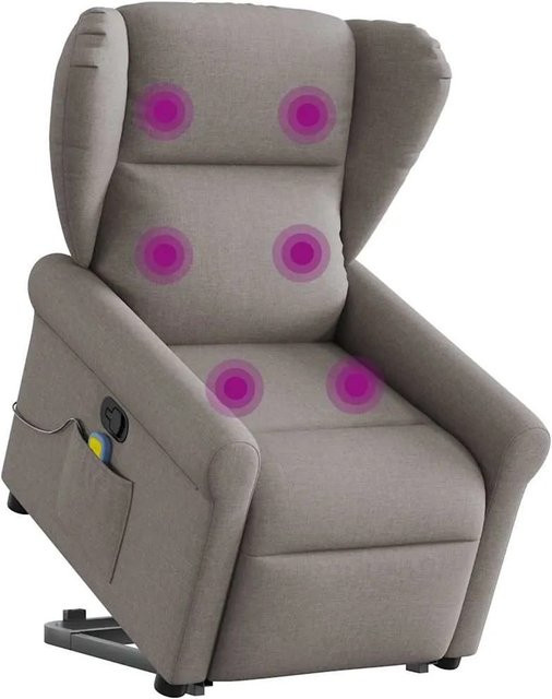 vidaXL Massagesessel mit Aufstehhilfe in Beige aus Stoff - Bild 1