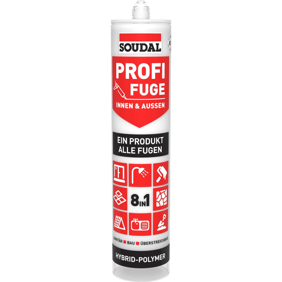 Soudal Profi-Fuge 8-in-1 MS-Polymer Dichtstoff in Weiß, 280 ml - Bild 2