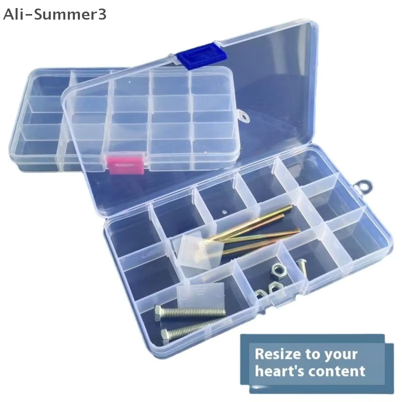 Praktische Kunststoff Lagerbox mit 24 Fächern als Organizer für Schmuck, Perlen und Schrauben in Orange und Transparent - Bild 2