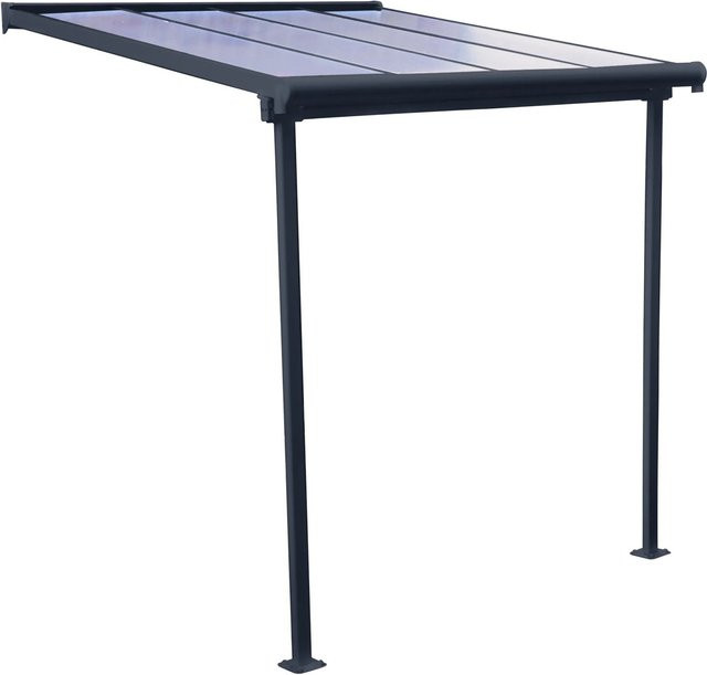 Palram Canopia Terrassenüberdachung Sierra in Anthrazit Grau mit Regenrinne B/T: 230 x 230 cm - Bild 1