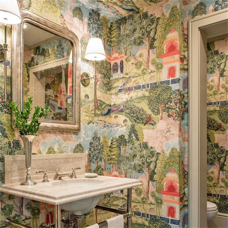 Maßgefertigte Tapete mit Südostasiatischem Pfau und Waldpflanzen in Multicolor für dein Wohnzimmer oder Schlafzimmer - Bild 4