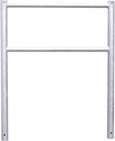 Schake Anlehnbügel in Silber mit Standrohren Ø 60mm und Querrohren Ø 42mm, Höhe: 130 cm, Breite: 80 cm - Bild 1