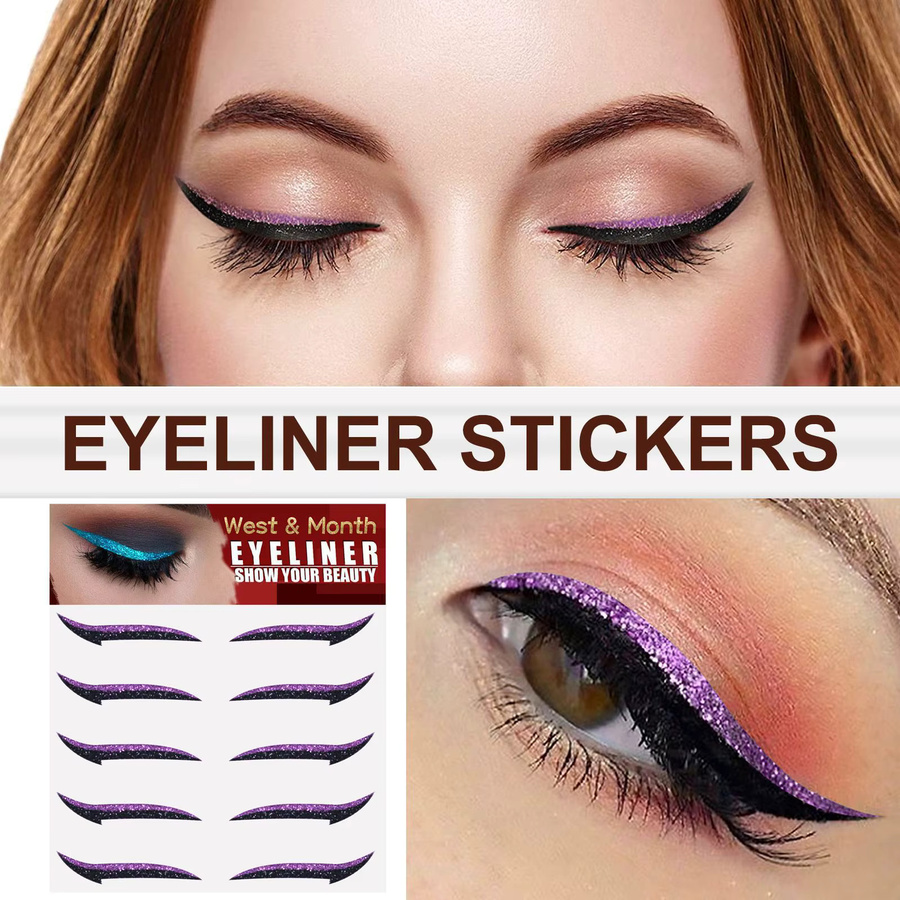 YOCITY Eyeliner-Aufkleber, schimmernd, 4 Farben, Unisex - Bild 3