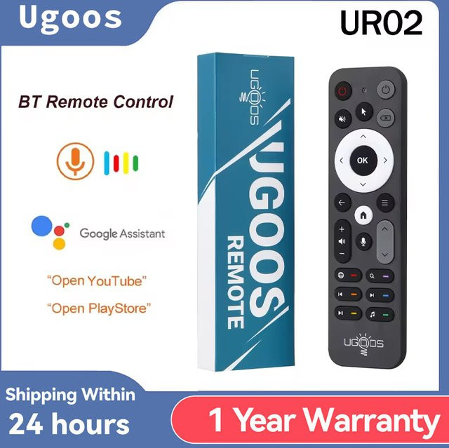 UGOOS UR02 BT Bluetooth Sprachfernbedienung in Schwarz für Ugoos TOX1 TOX3 TOX4 AM8 PRO AM6B PLUS X4 X4Q Cube Pro TV Boxen - Bild 1