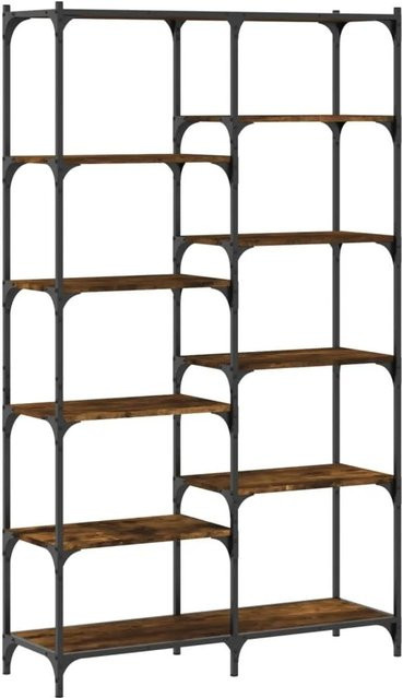 vidaXL Bücherregal im Industrie-Stil aus Holzwerkstoff und Eisen, Braun, B/T/H: 100 x 32 x 170 cm - Bild 1