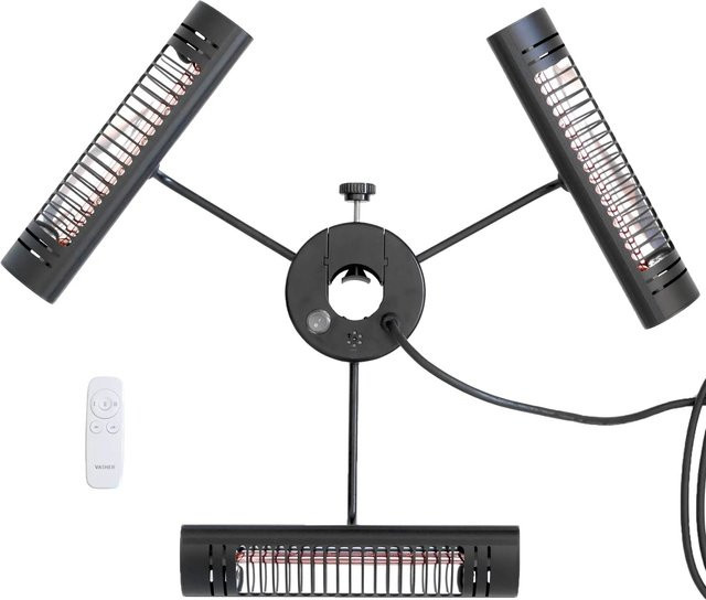 Vasner Schirm-Heizstrahler Umbrella X30 Set aus 3 Stück in Schwarz für Stangen-Durchmesser 40 - 80 mm - Bild 1