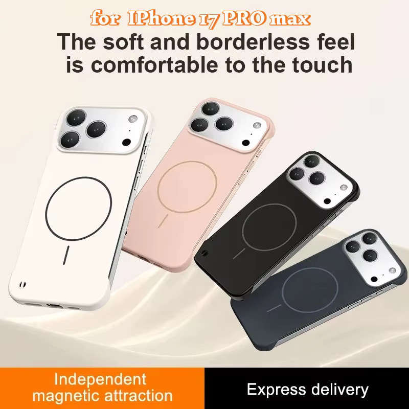 Magnetische iPhone Handyhülle von Apple mit mattiertem Rahmenlosen Design in Grau und Weiß für iPhone 18 Pro Max 17 Air 16 15 14 13 12 Pro Max aus kratzfestem PC - Bild 2