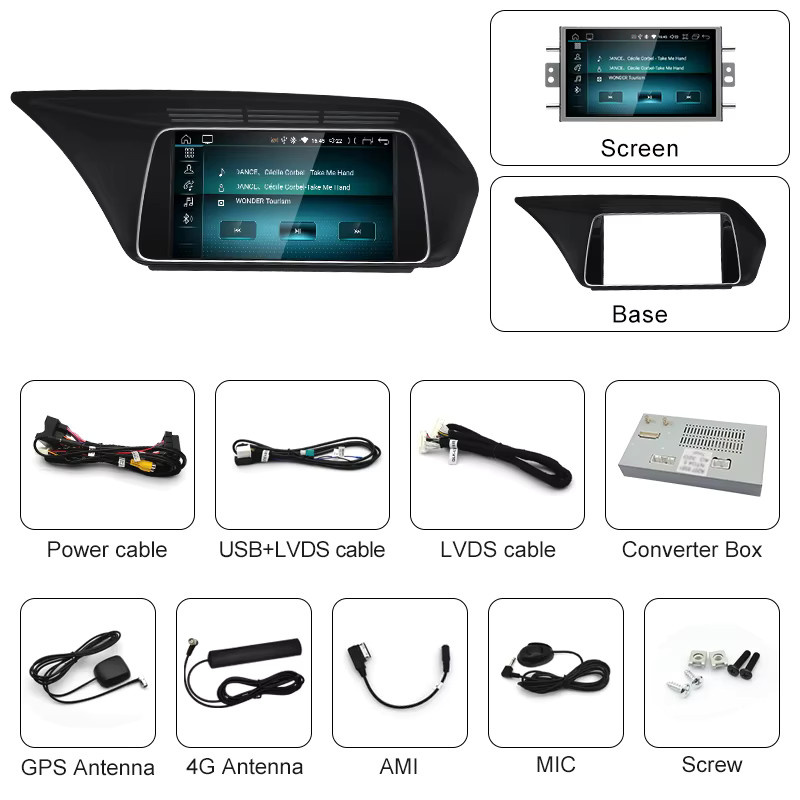 STWEI Android Auto Video Player mit 7 Zoll Display, Qualcomm Snapdragon 680, Wireless CarPlay und GPS für Mercedes Benz E Klasse W207 A207, Schwarz - Bild 5