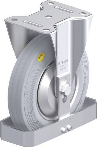 Blickle Stahlblech-Bockrolle 202R-VLI-FA-FS in Grau und Blau mit 200 mm Rad-Durchmesser und 350 kg Tragfähigkeit - Bild 1