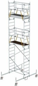 Munk Rollgerüst SG aus Aluminium mit Fahrbalken, Farbe: Silber, B/T: 0,75 x 1,80 m, Plattformhöhe: 5,78 m - Bild 1