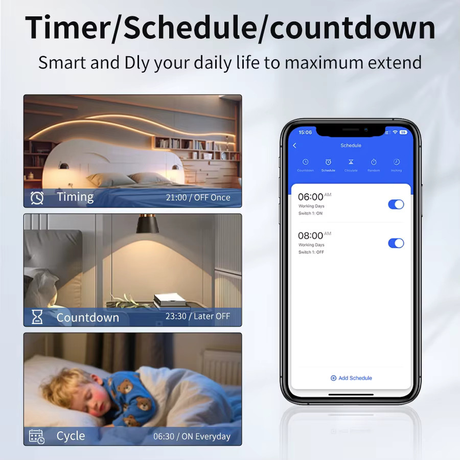 GGBEE WLAN Smart Switch Intelligenter Schalter in Weiß, Tuya und Smart Life App kompatibel mit Amazon Alexa und Google Assistant - Bild 3